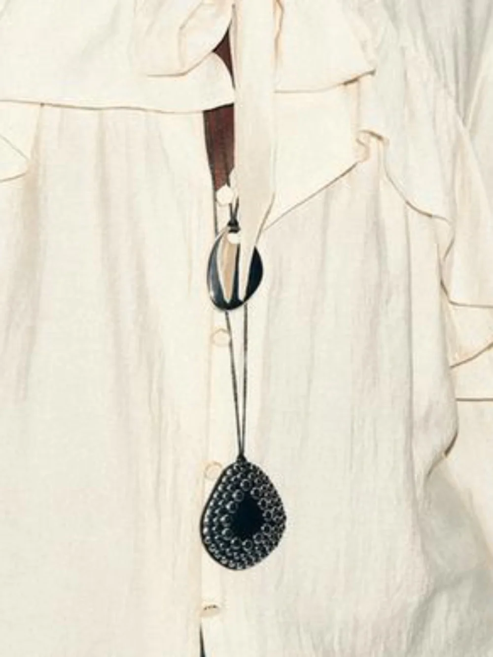 NWT Zara 2-Pack Cord Stud Pendant Necklaces - Picture 1 of 9
